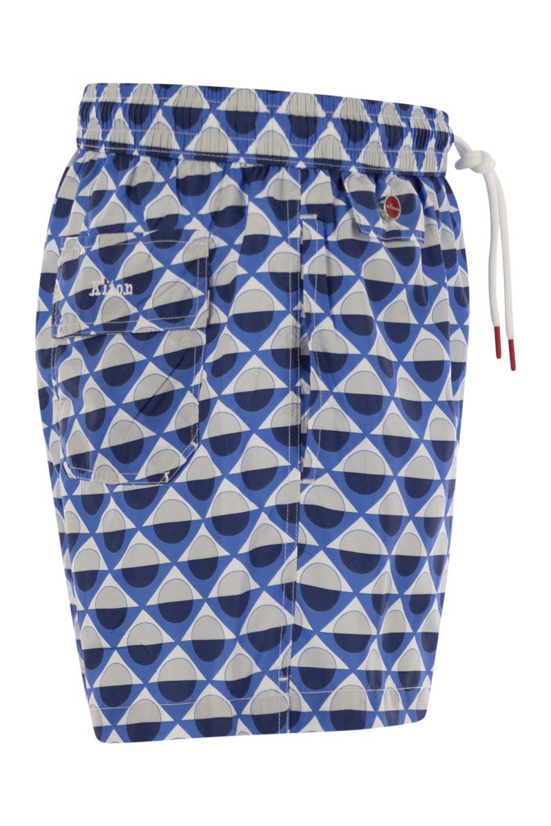 KITON Geometric Patterned Beach Boxers for Men