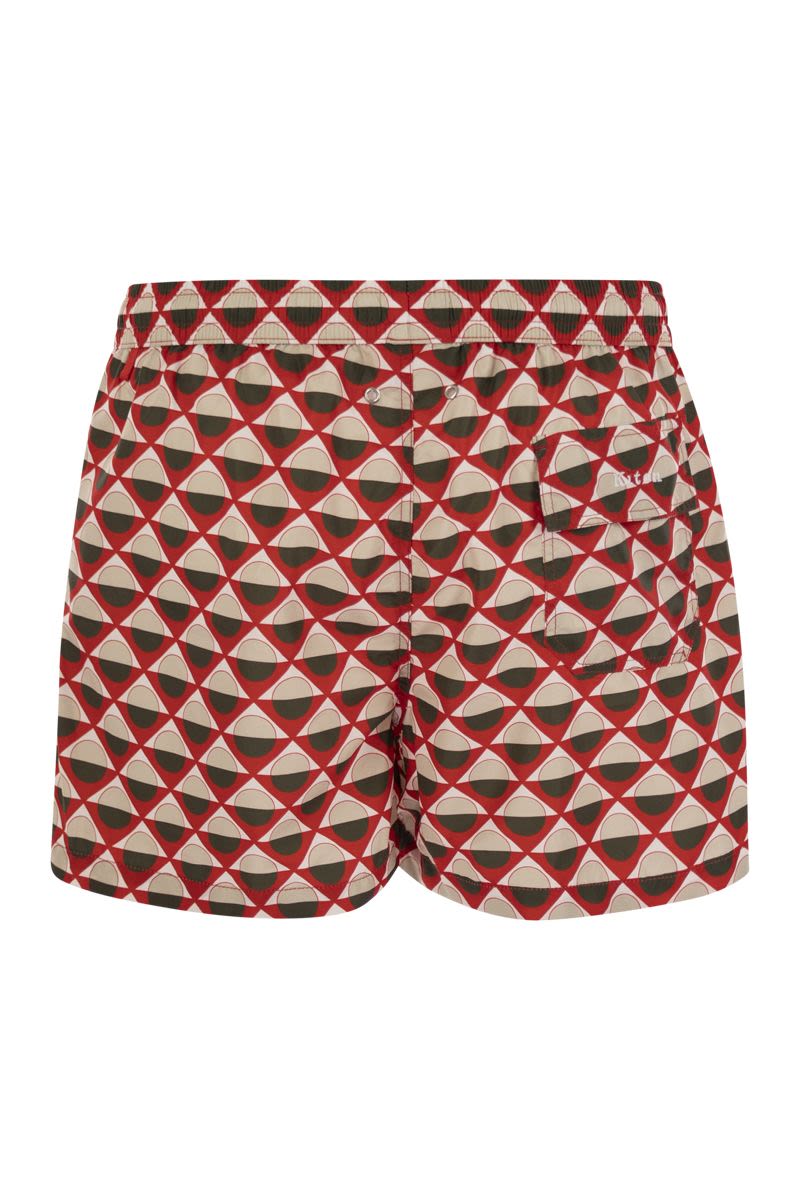 KITON Geometric Patterned Beach Boxers