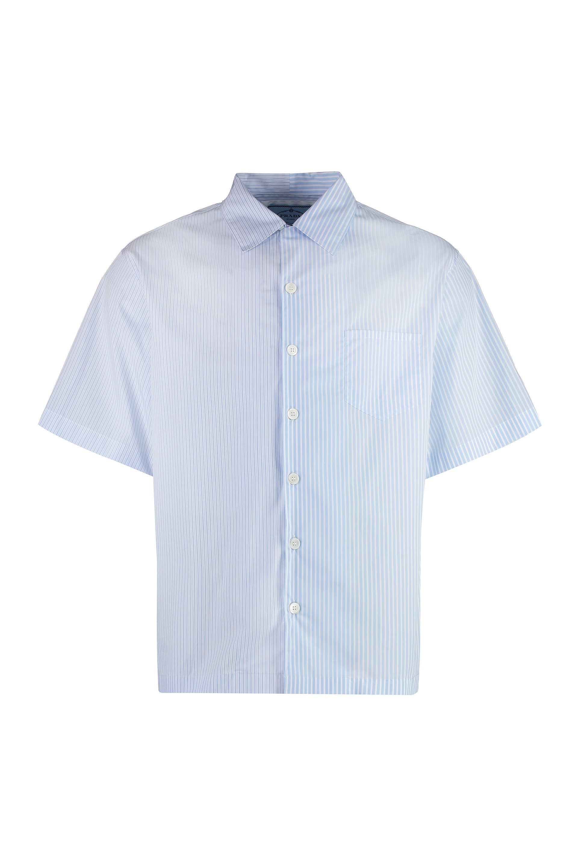PRADA Striped Shirt with Front Pocket for Men