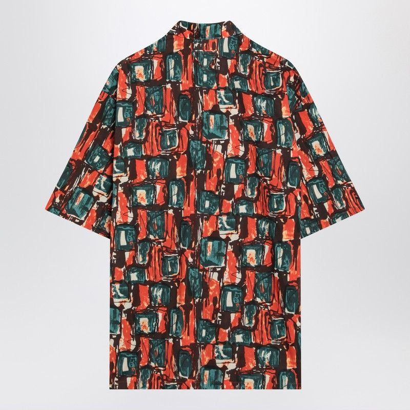 PRADA Multicoloured Print Cotton Shirt for Men - SS25 Collection