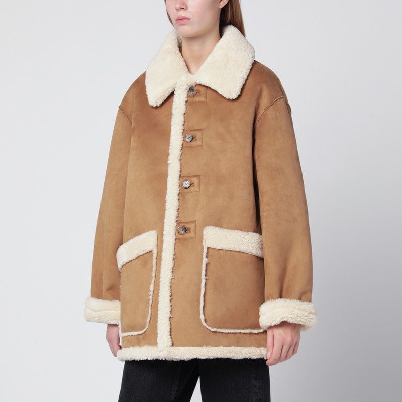 DUNST Faux Leather Shearling Effect Jacket