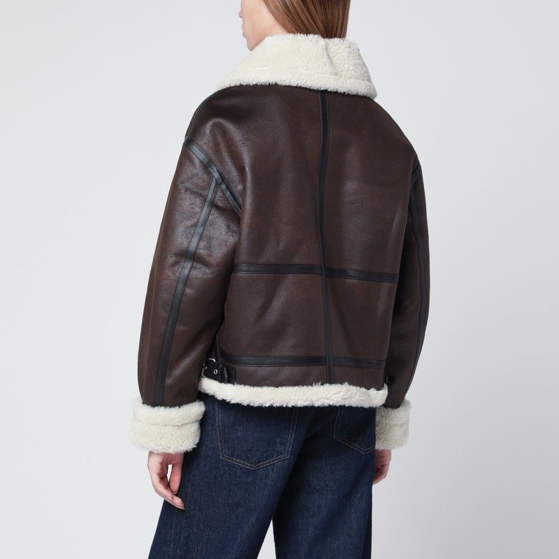 DUNST Mini Faux-Leather Shearling-Effect Jacket