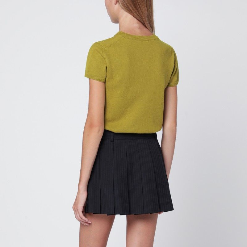 DUNST Wool Blend Crew Neck Jumper with Short Sleeves