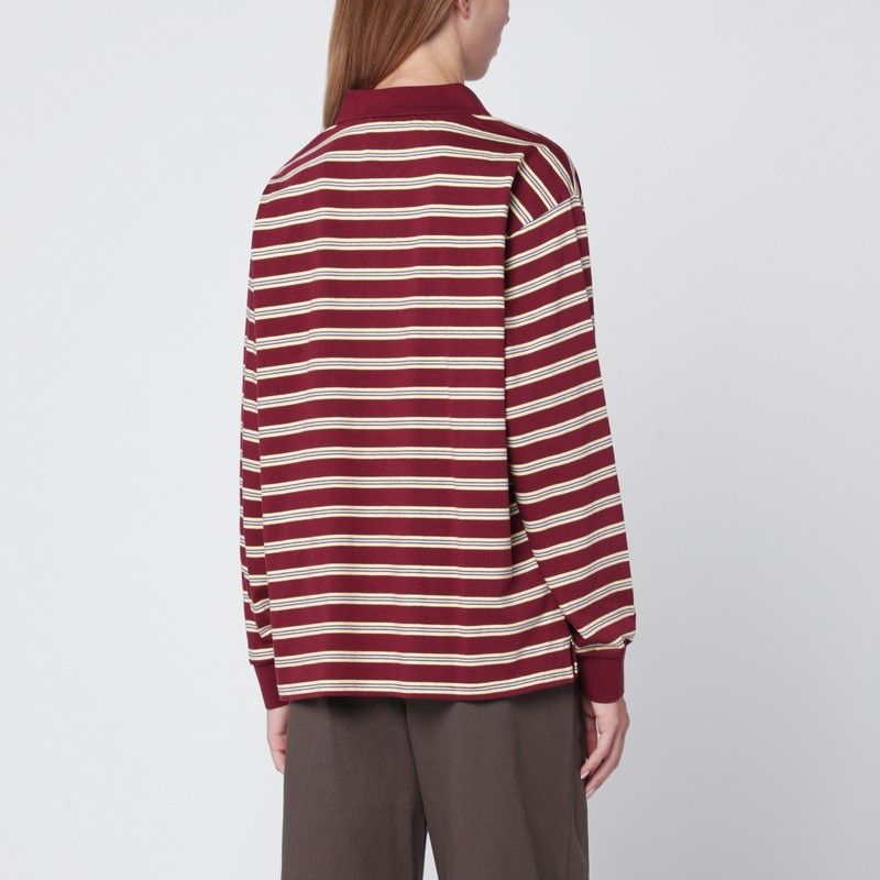 DUNST Striped Cotton Polo Shirt for Women with Long Sleeves