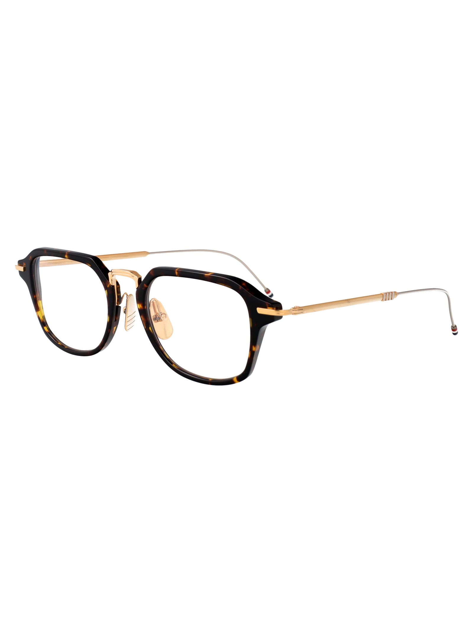 THOM BROWNE Tortoise Acetate and Titanium Unisex Optical Glasses
