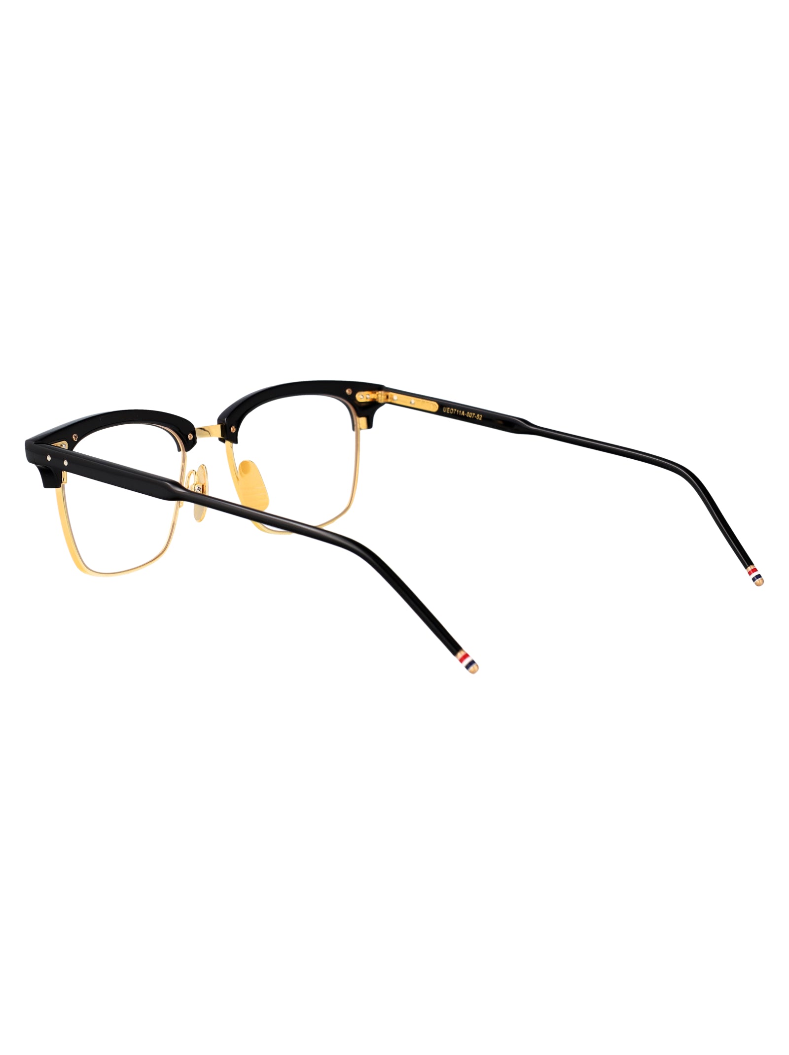 THOM BROWNE Shiny Acetate and Titanium Optical Glasses with 18K Gold Detail