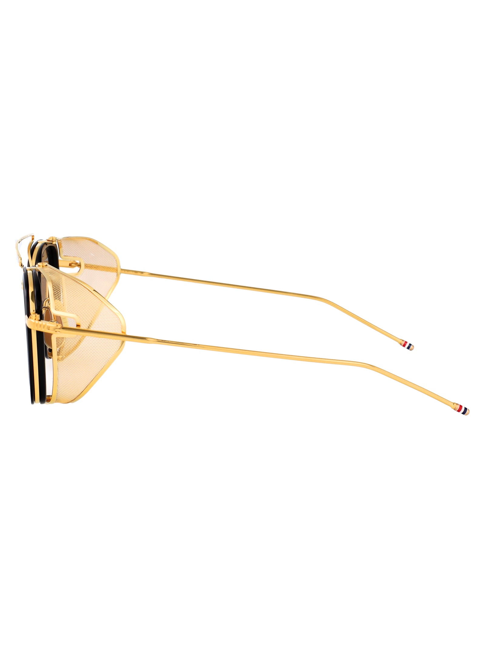 THOM BROWNE Unisex 18K Gold Titanium Sunglasses