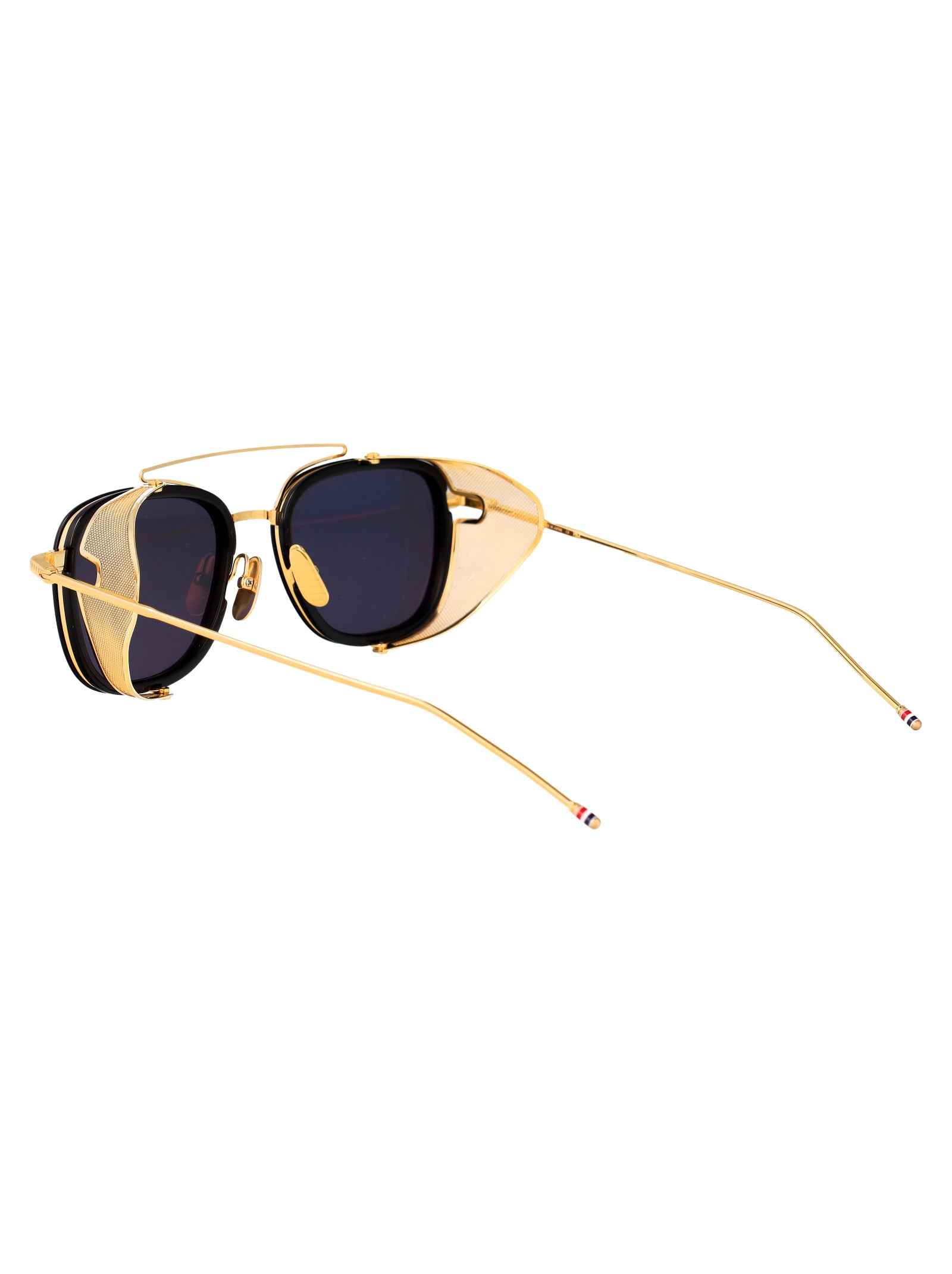 THOM BROWNE Unisex 18K Gold Titanium Sunglasses
