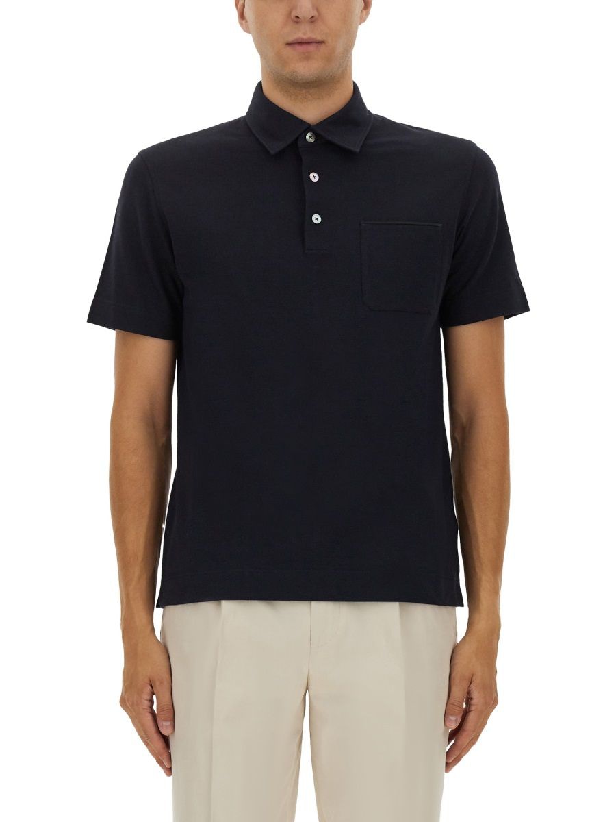 ZEGNA Cotton Polo Shirt with Pocket - Size 48 IT