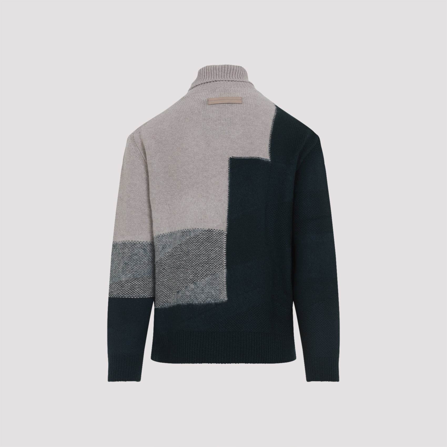 ZEGNA Cashmere Intarsia Turtleneck Sweater for Men