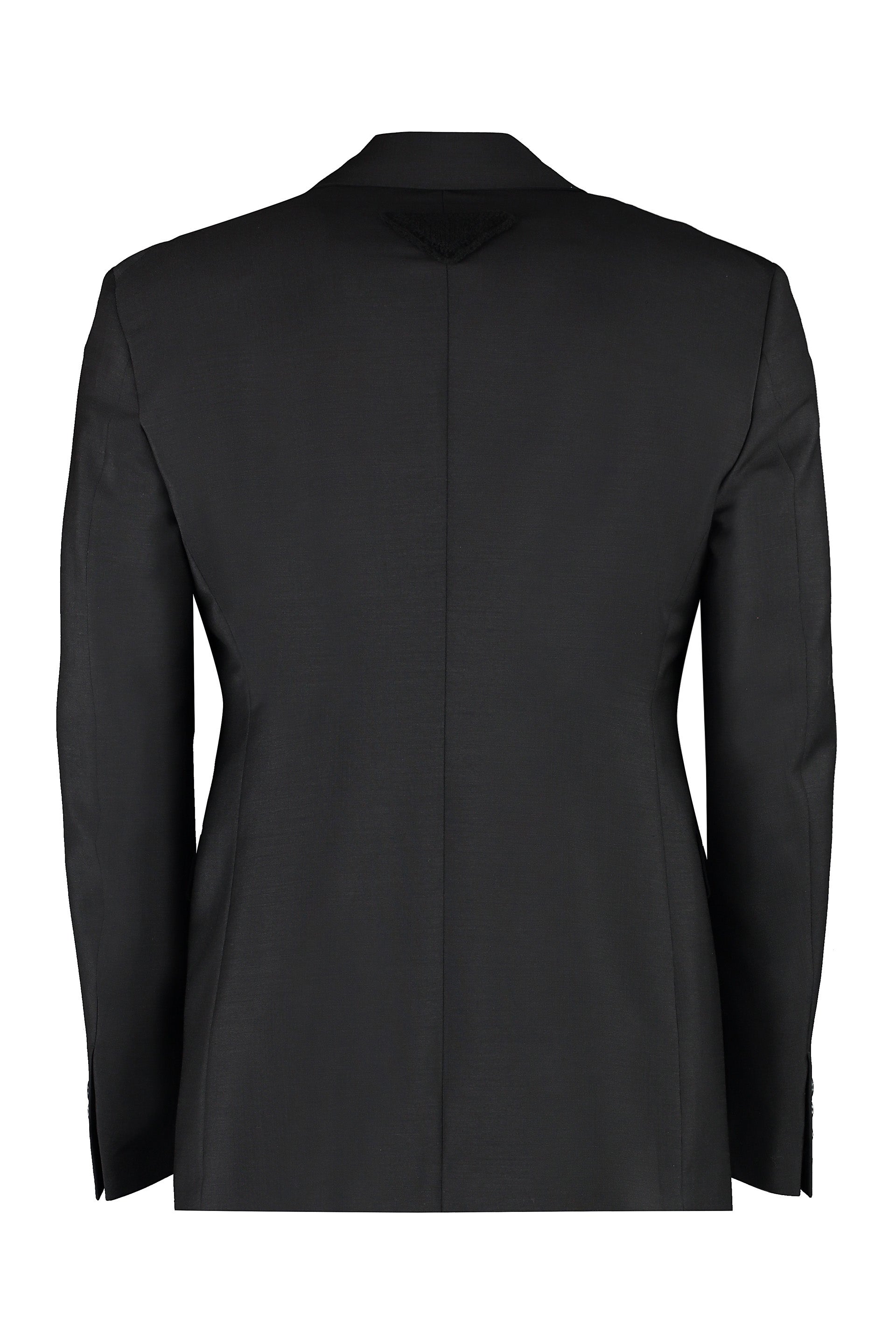 PRADA Padded Shoulders Wool and Mohair Blazer