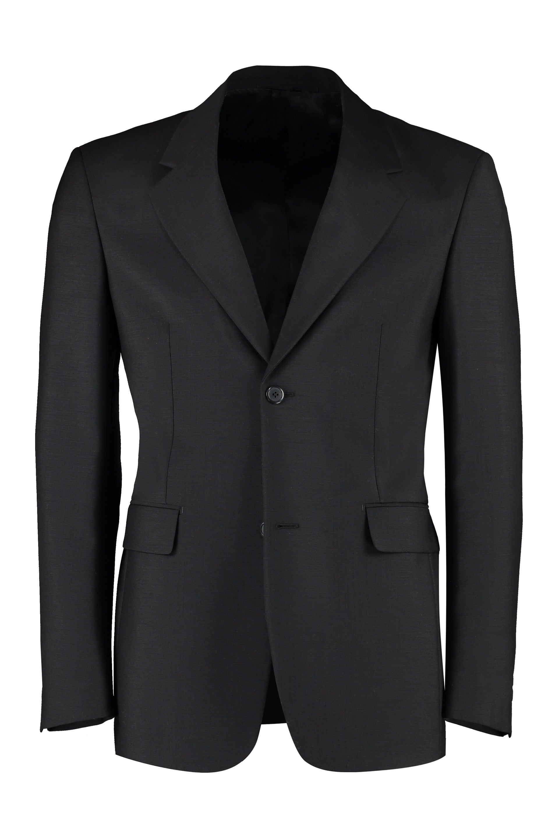PRADA Padded Shoulders Wool and Mohair Blazer