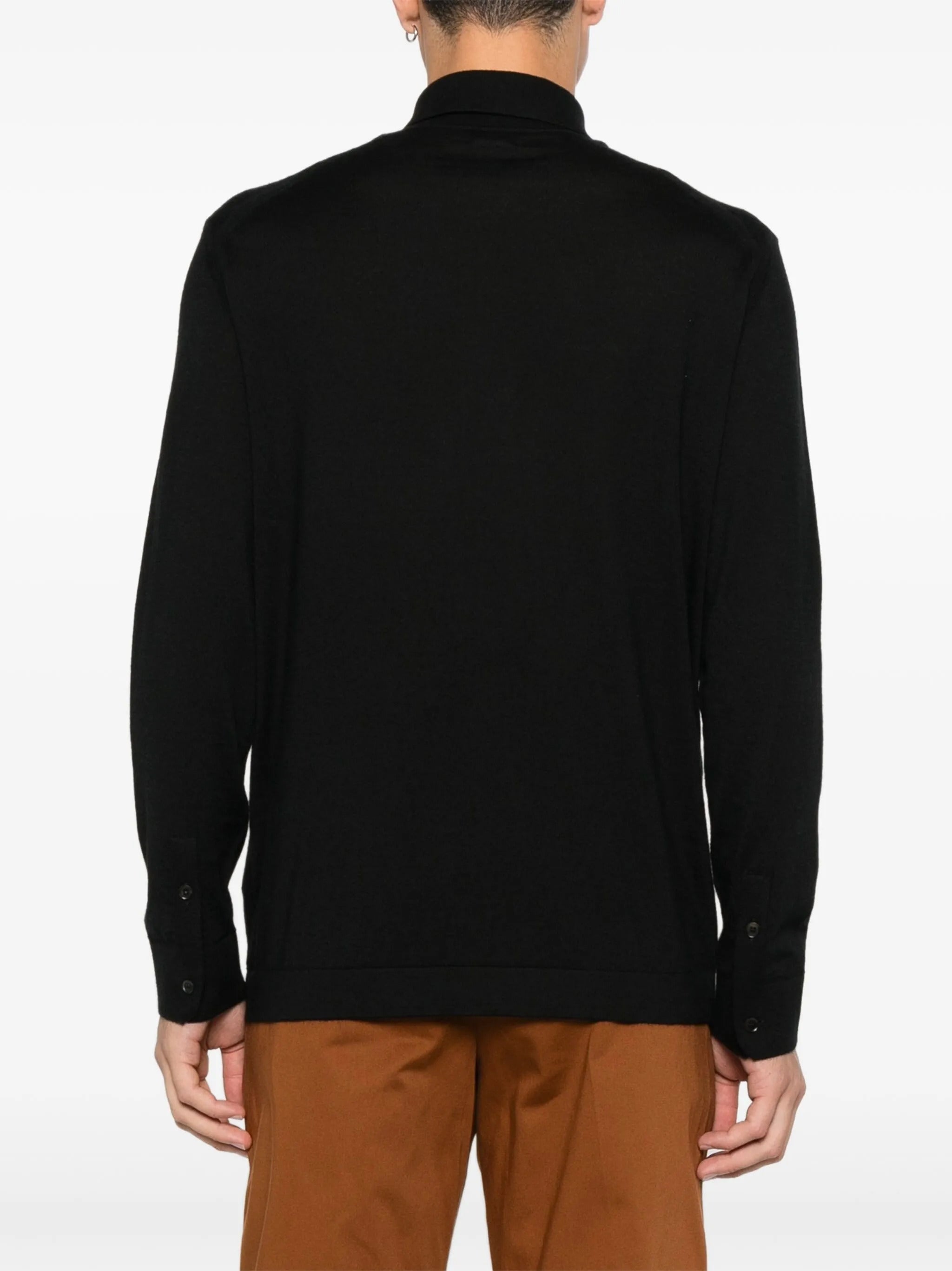 ZEGNA Classic Cashmere Sweater with Classic Collar and Button Closure