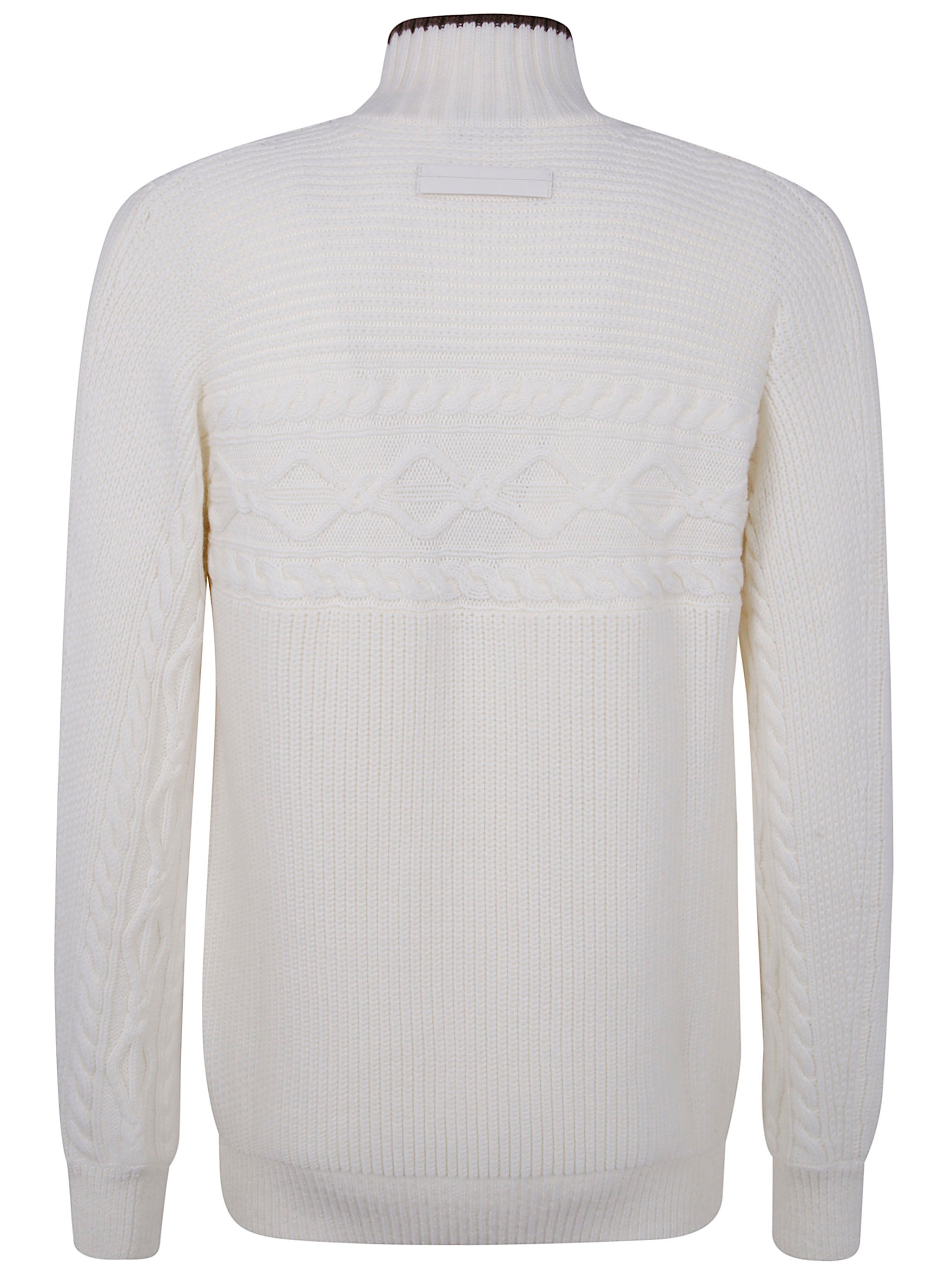ZEGNA High Neck Pure Wool Pearl Stitch Sweater