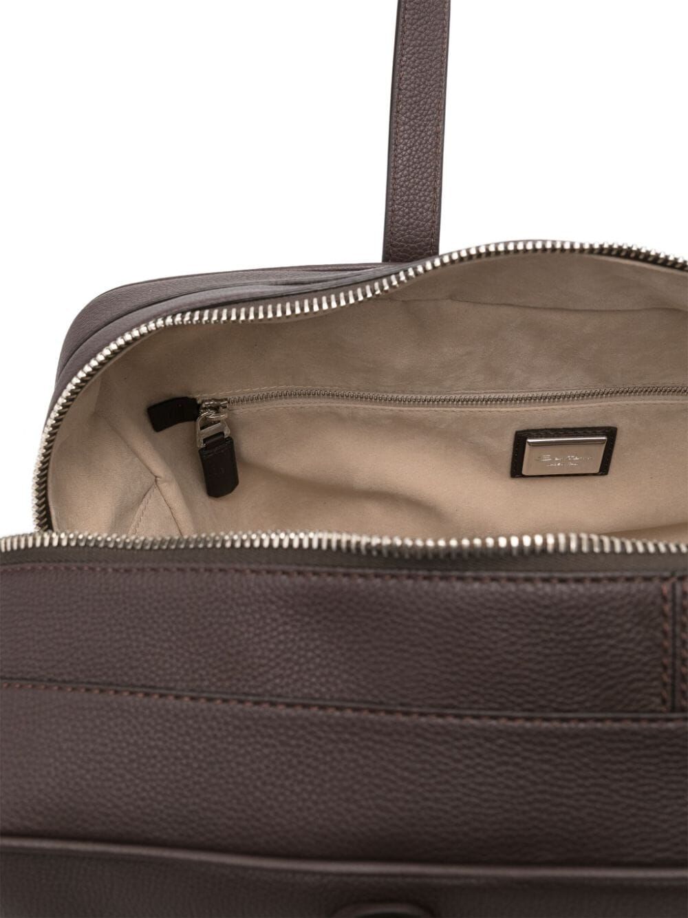 SANTONI Men's 24-Hour Leather Satchel