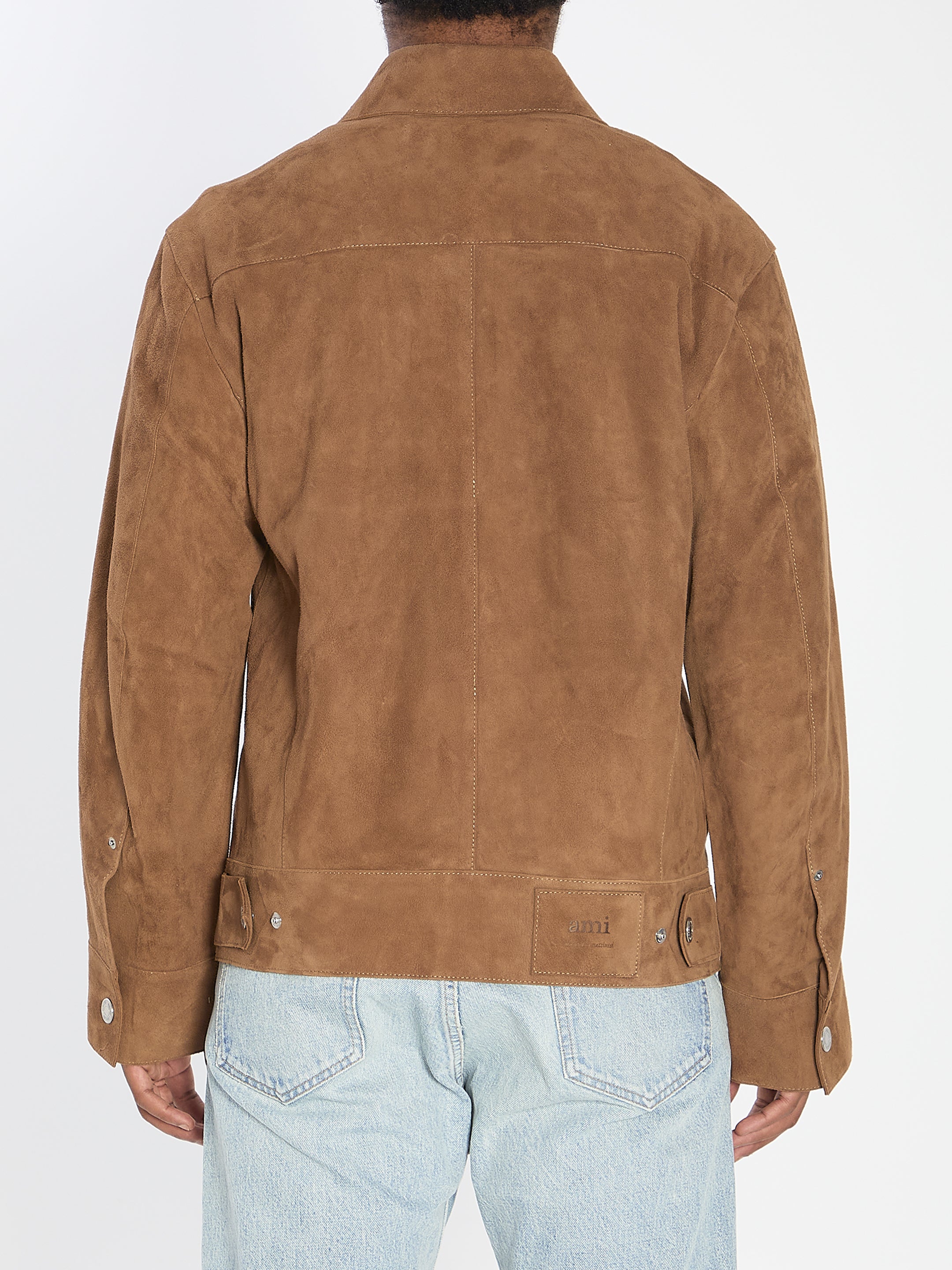 AMI PARIS Men's Suede Jacket - Regular Fit