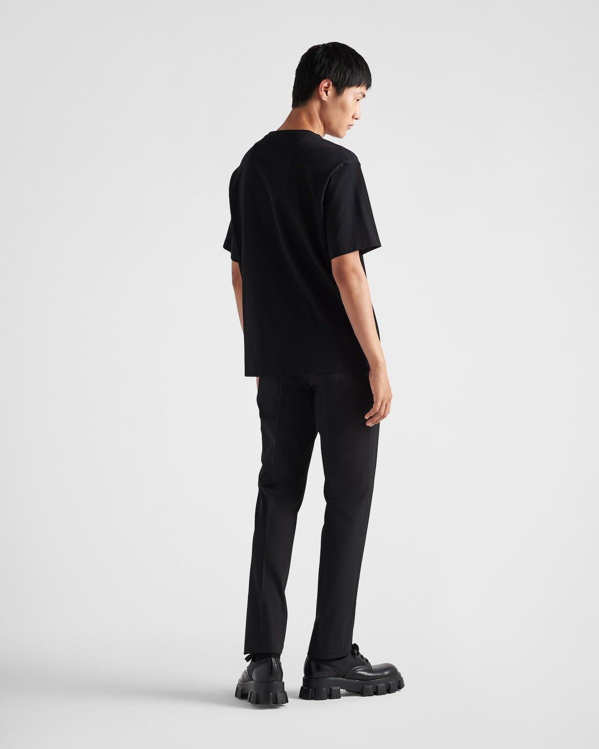 PRADA Oversized T-Shirt with Logo Triangle - FW25