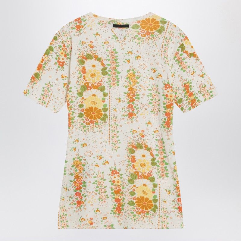 PRADA Floral Print Short Sleeve T-Shirt
