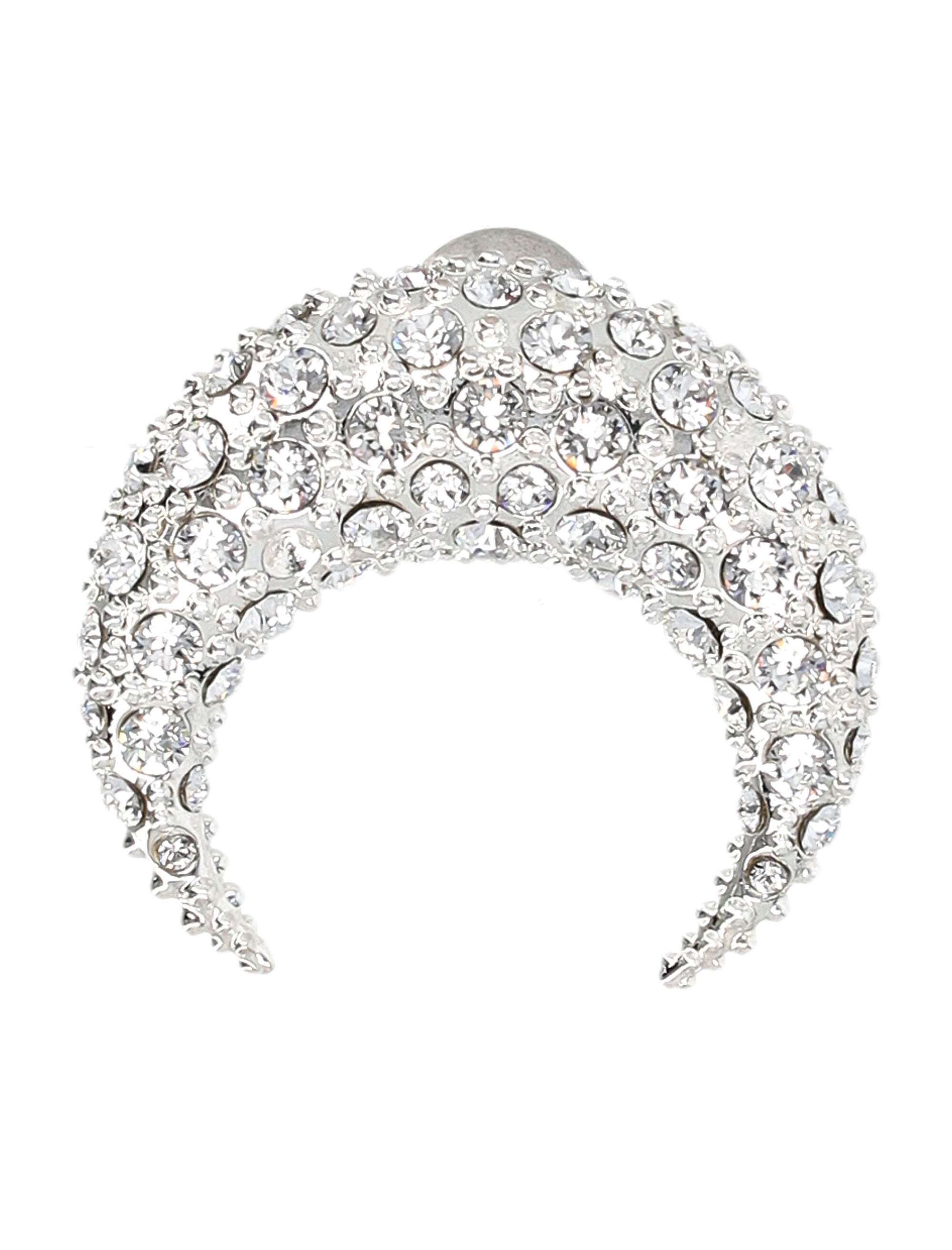 MARINE SERRE Large Crystal Crescent Moon Earrings