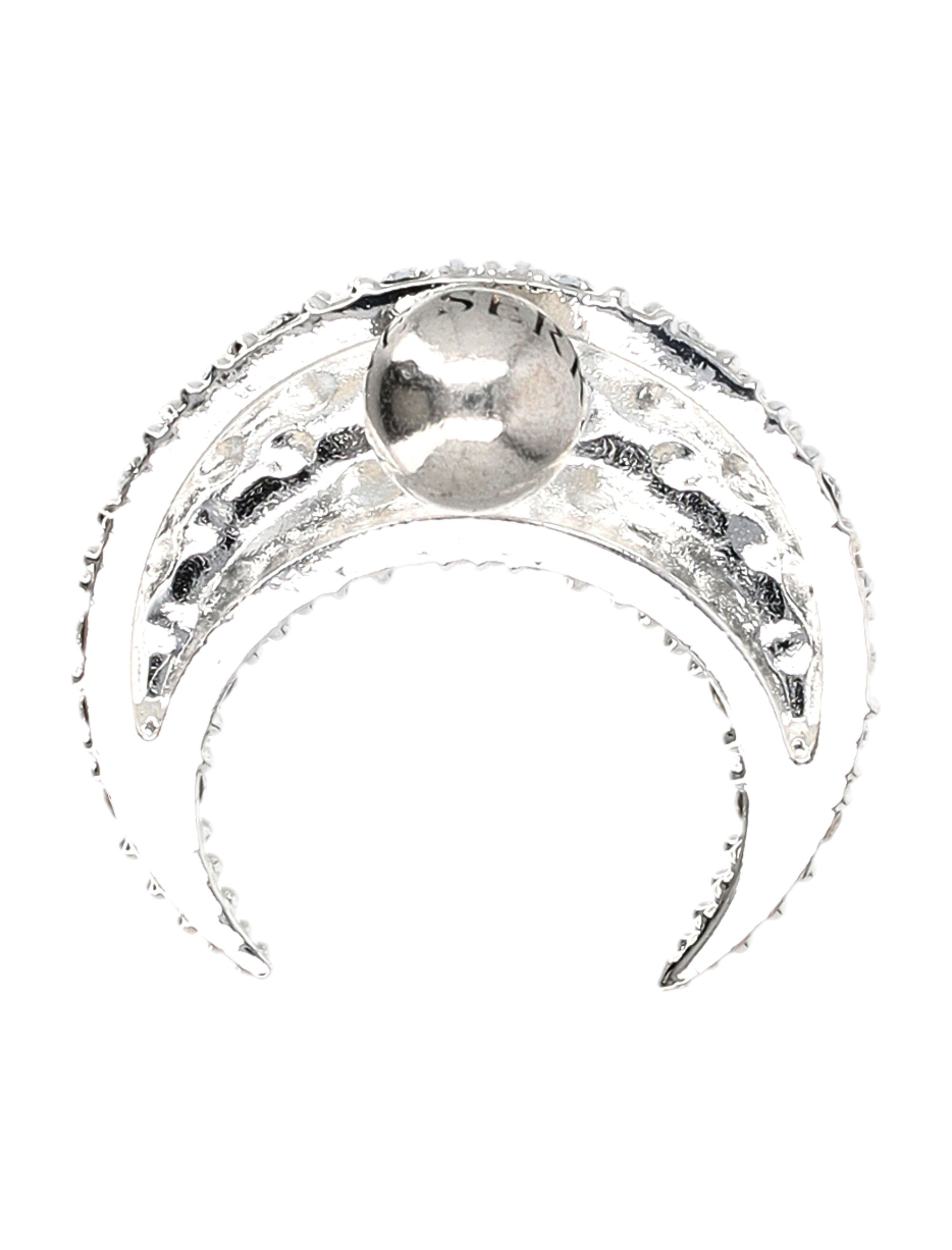 MARINE SERRE Large Crystal Crescent Moon Earrings