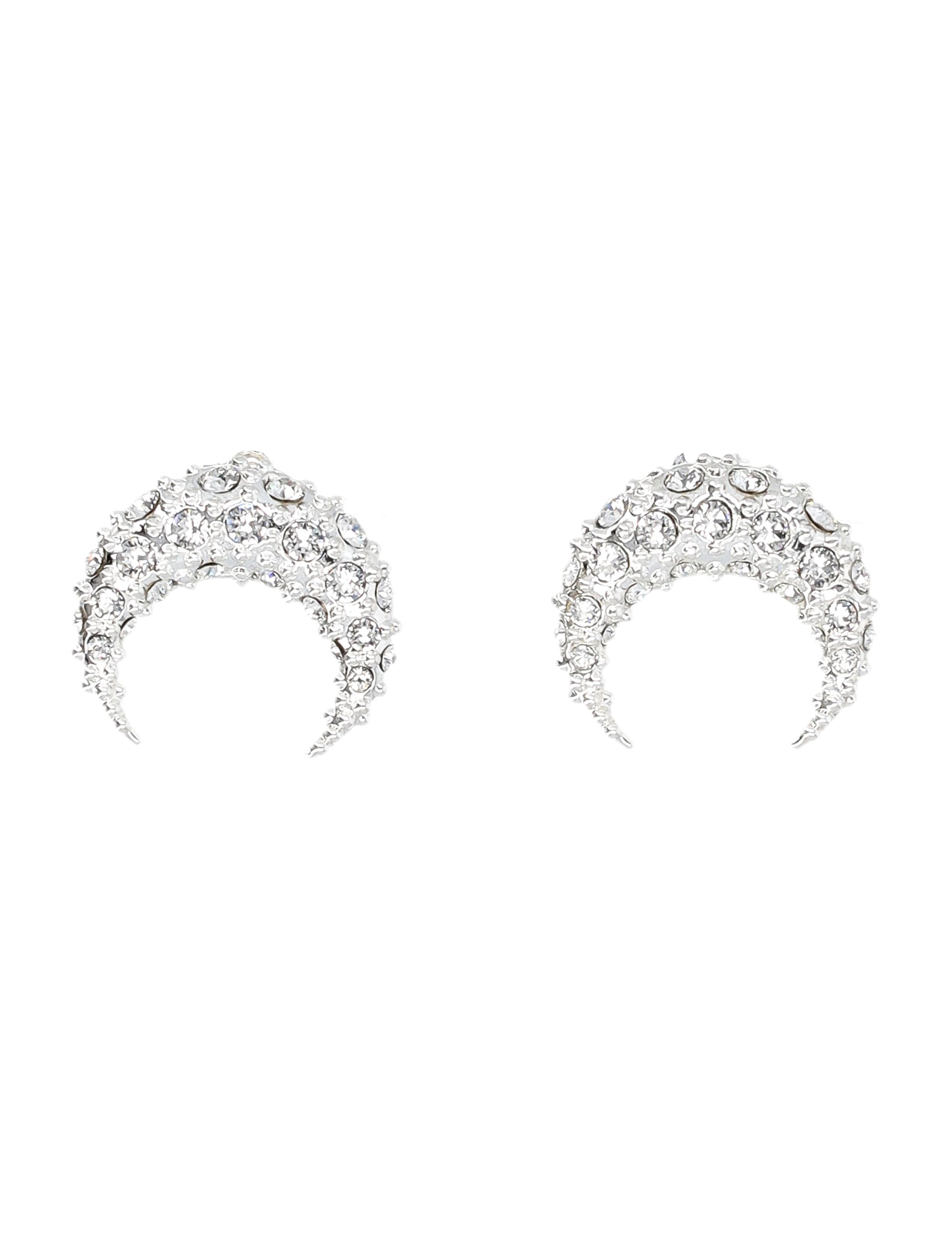 MARINE SERRE Mini Crescent Moon Strass Earrings