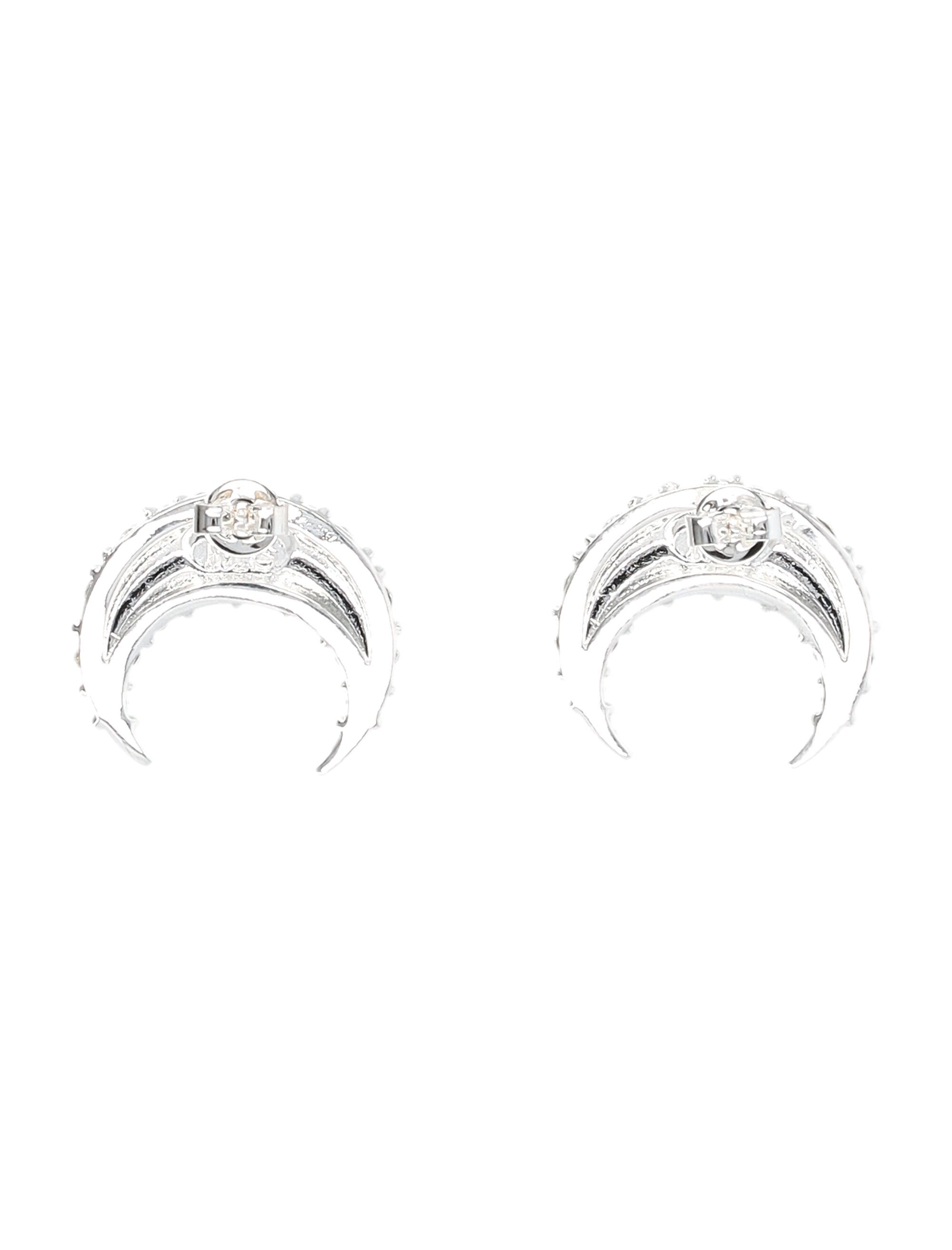MARINE SERRE Mini Crescent Moon Strass Earrings
