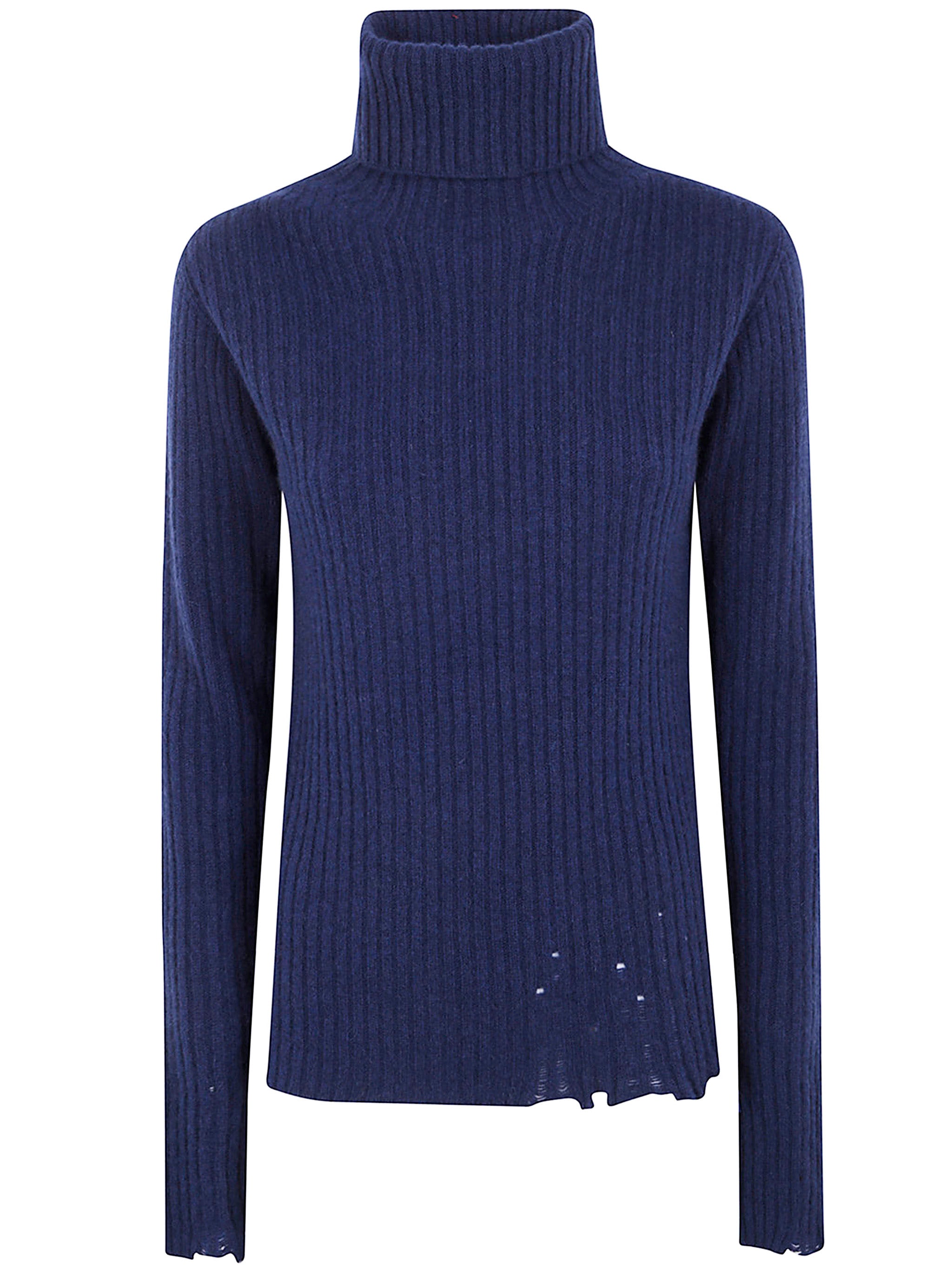 UMA WANG High Neck Rib Top Mini Sweater