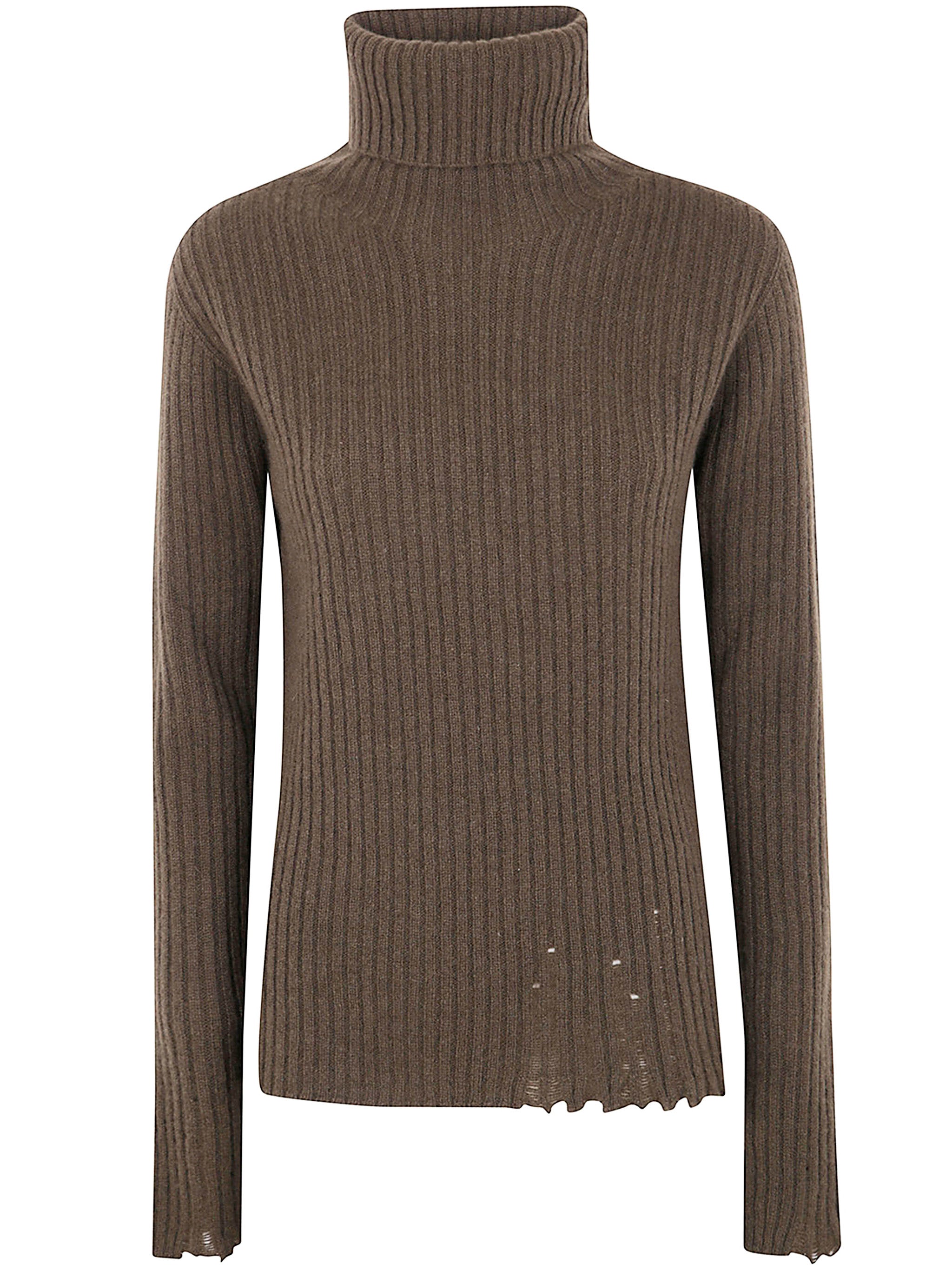 UMA WANG High Neck Rib Top Sweater
