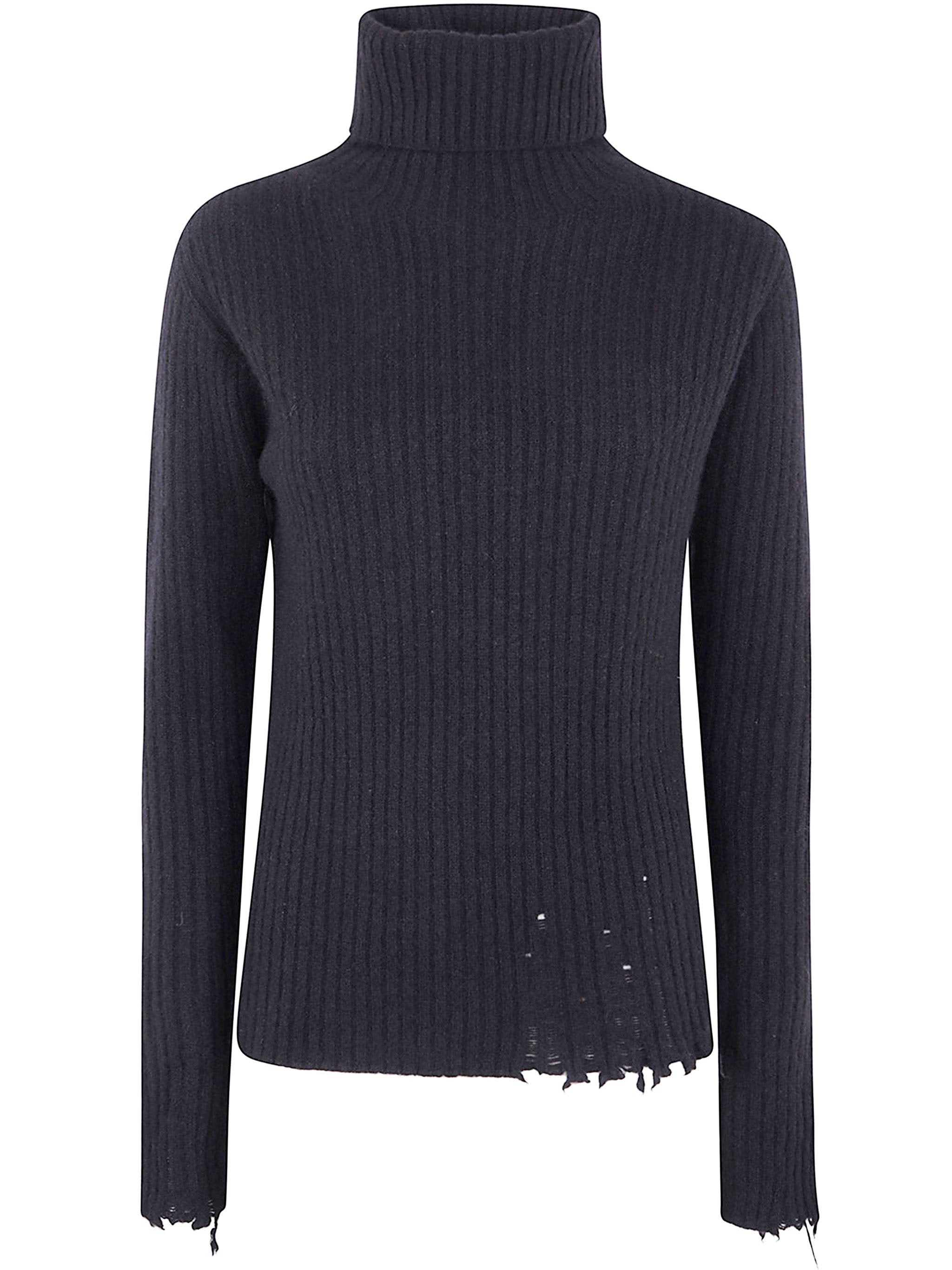 UMA WANG High Neck Rib Knit Sweater