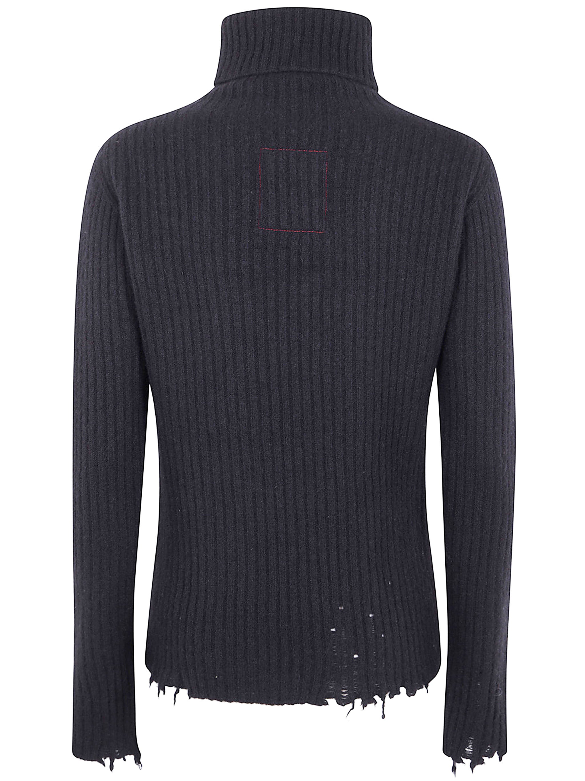 UMA WANG High Neck Rib Knit Sweater