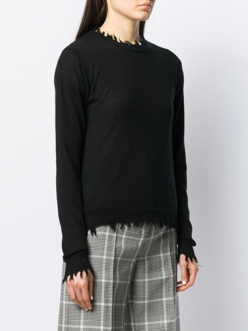 UMA WANG Cashmere Turtle-Neck Jumper with Distressed Detailing