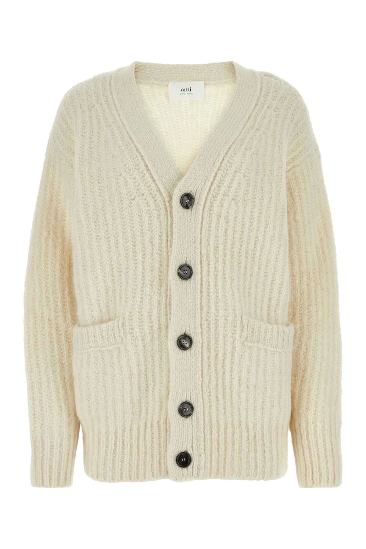 AMI PARIS Alpaca Blend Cardigan for Women - FW23