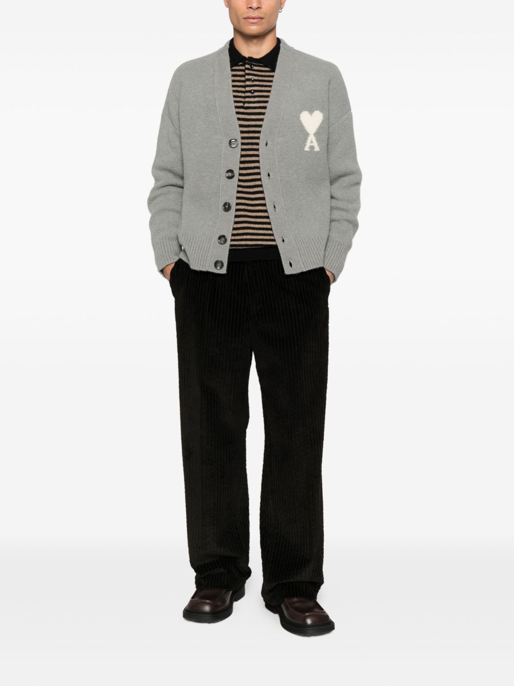 AMI PARIS Wool Cardigan for Women - FW25 Collection