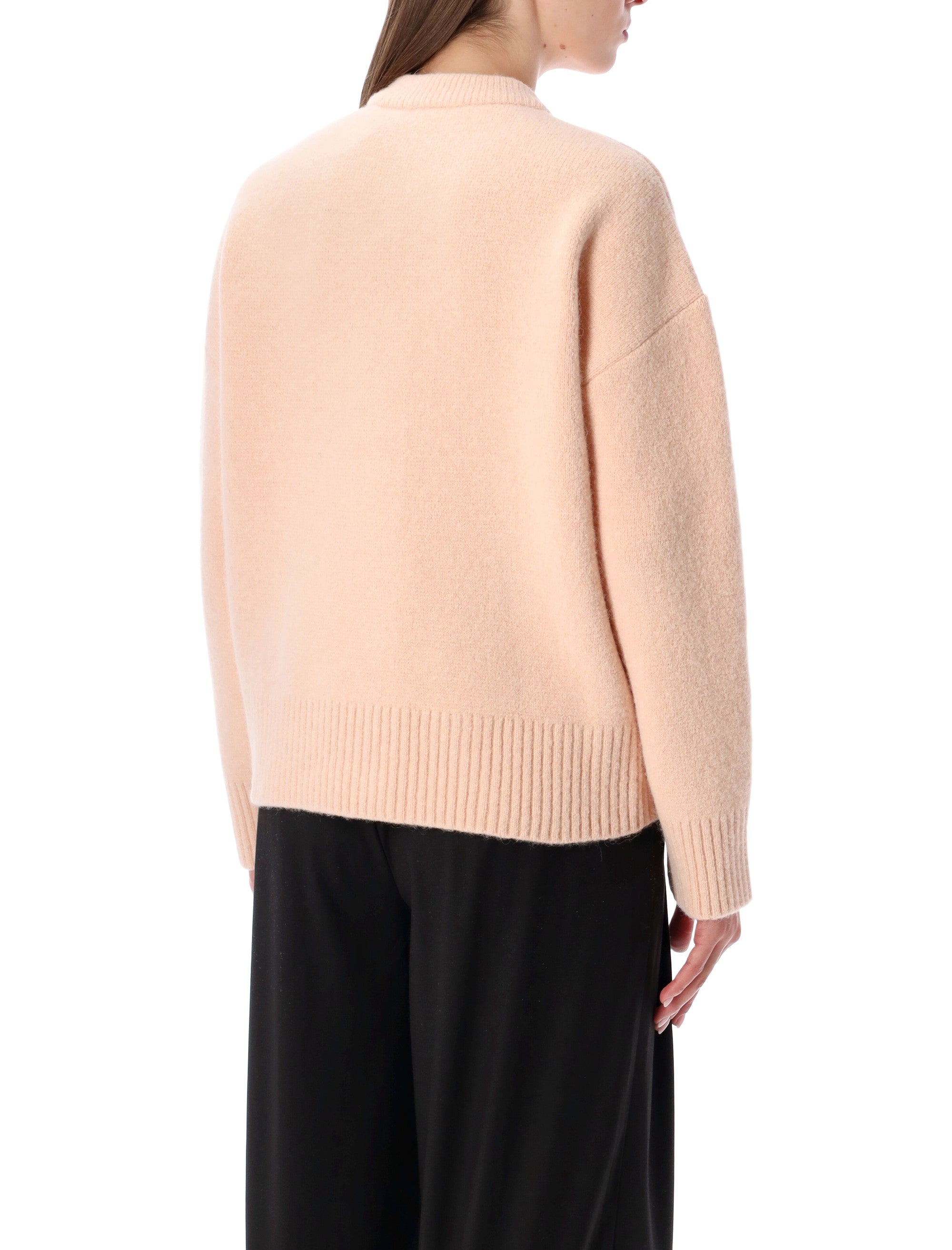 AMI PARIS Alpaca Blend Cardigan with Signature Logo - Size S