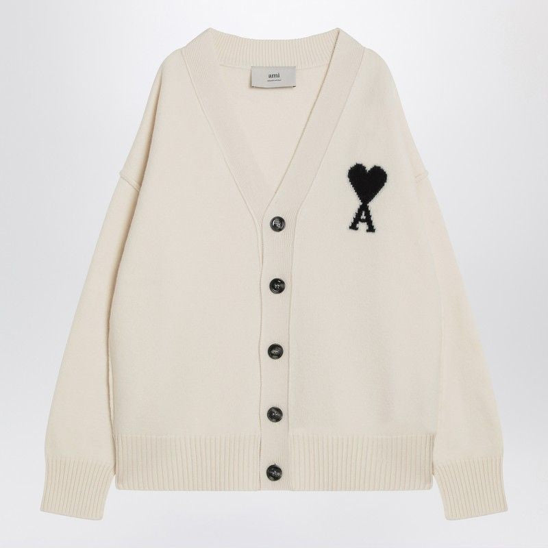 AMI PARIS AMI OF COEUR Wool Cardigan for Men - FW25