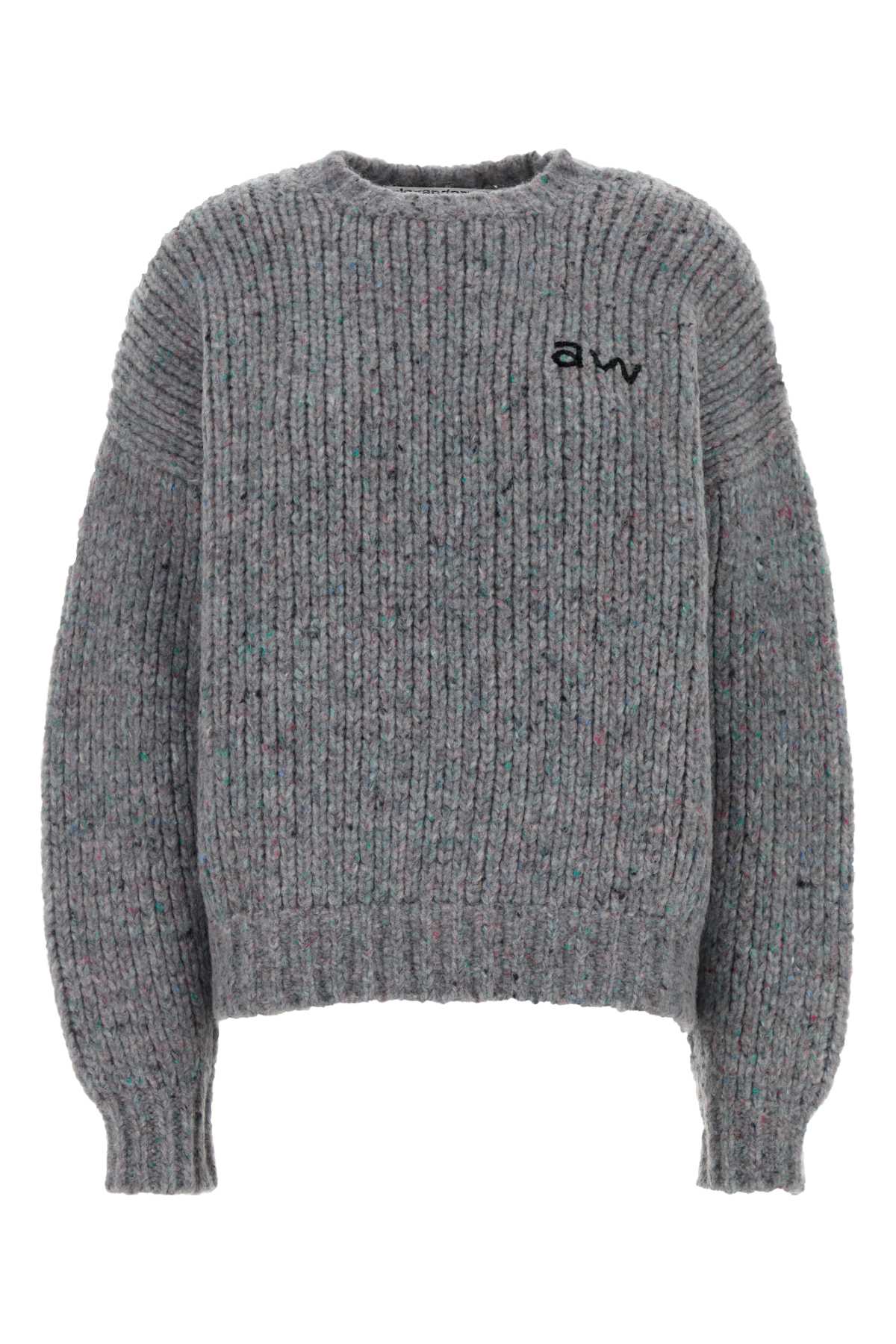 ALEXANDER WANG Oversized Wool Blend Crewneck Pullover Sweater