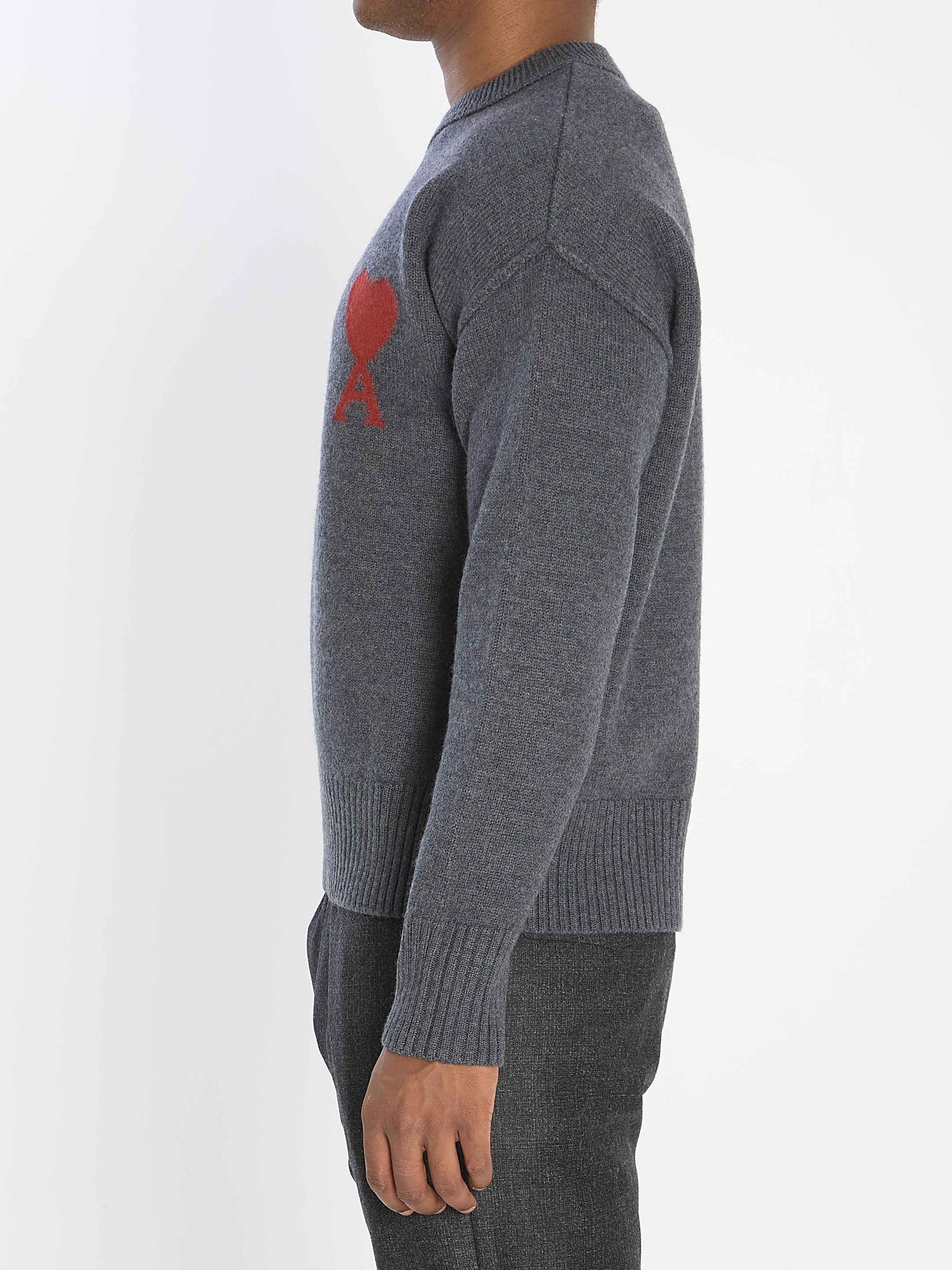 AMI PARIS Heart Intarsia Knit Sweater