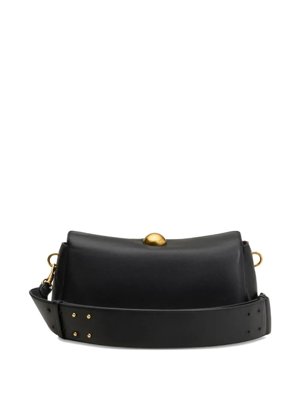 AMI PARIS Half-Sphere Shoulder Handbag with Brass Hardware