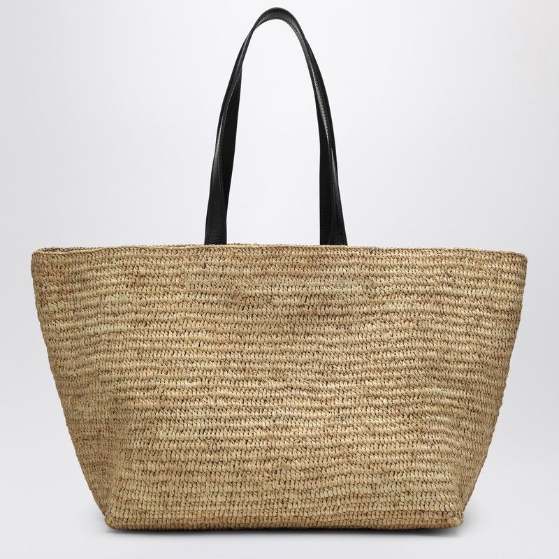 AMI PARIS Mini Woven Rafia Tote Bag