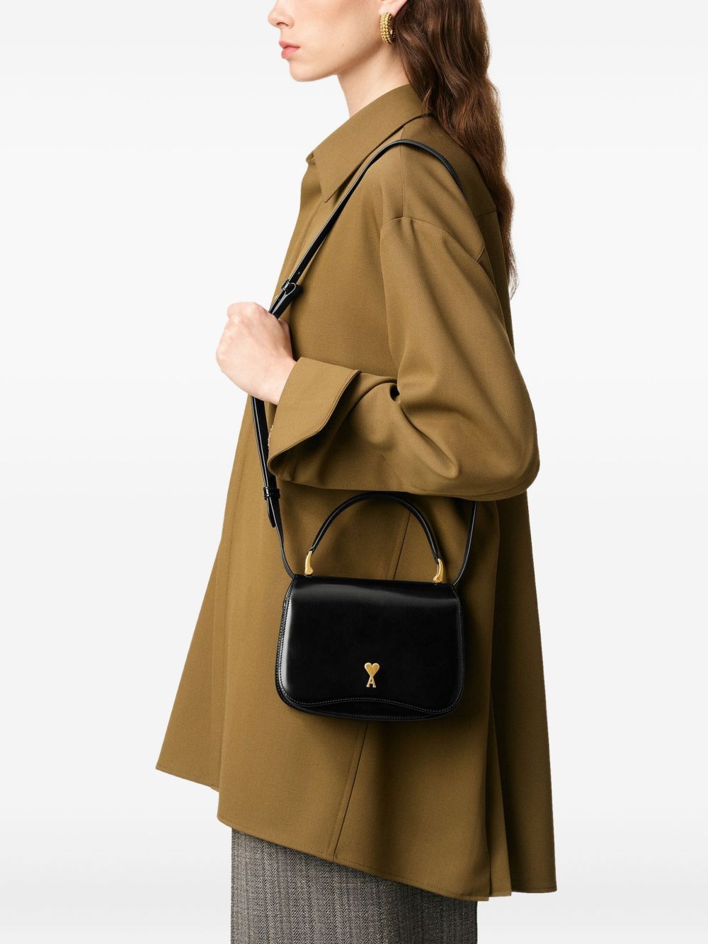 AMI PARIS Crossbody Handbag with Foldover Top