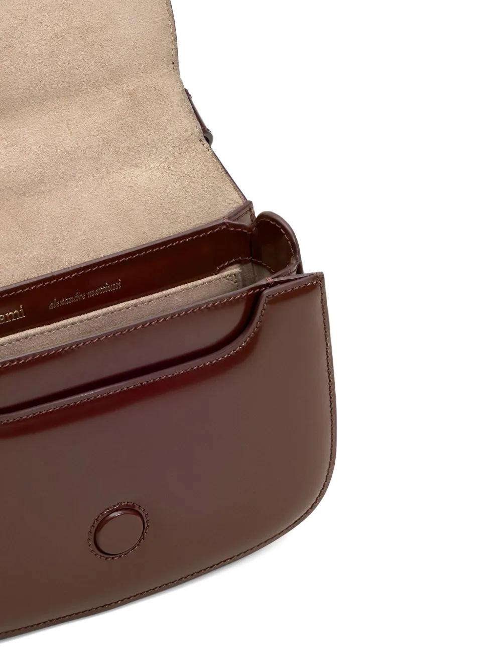 AMI PARIS Signature Shoulder Handbag with Adjustable Strap