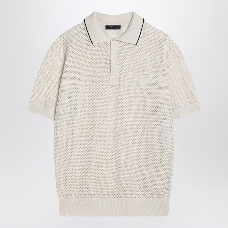 PRADA Openwork Polo in Cotton and Silk