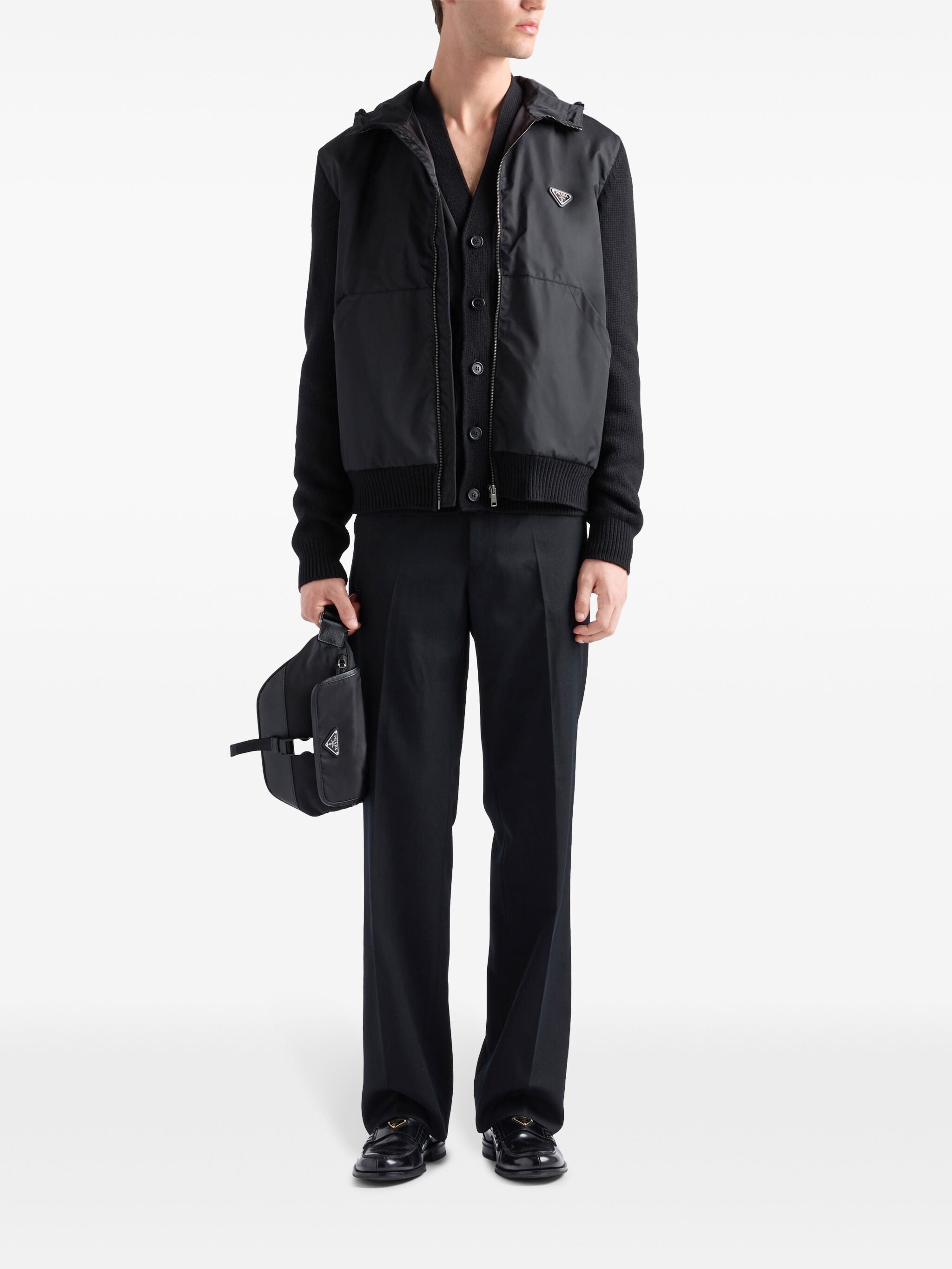 PRADA 100% Leather Cardigan for Men