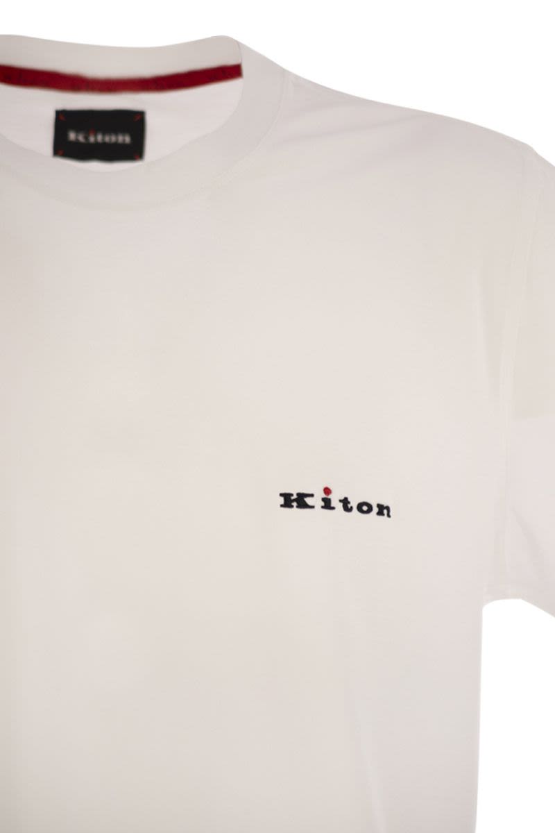 KITON Cotton Logo Crew-Neck T-Shirt