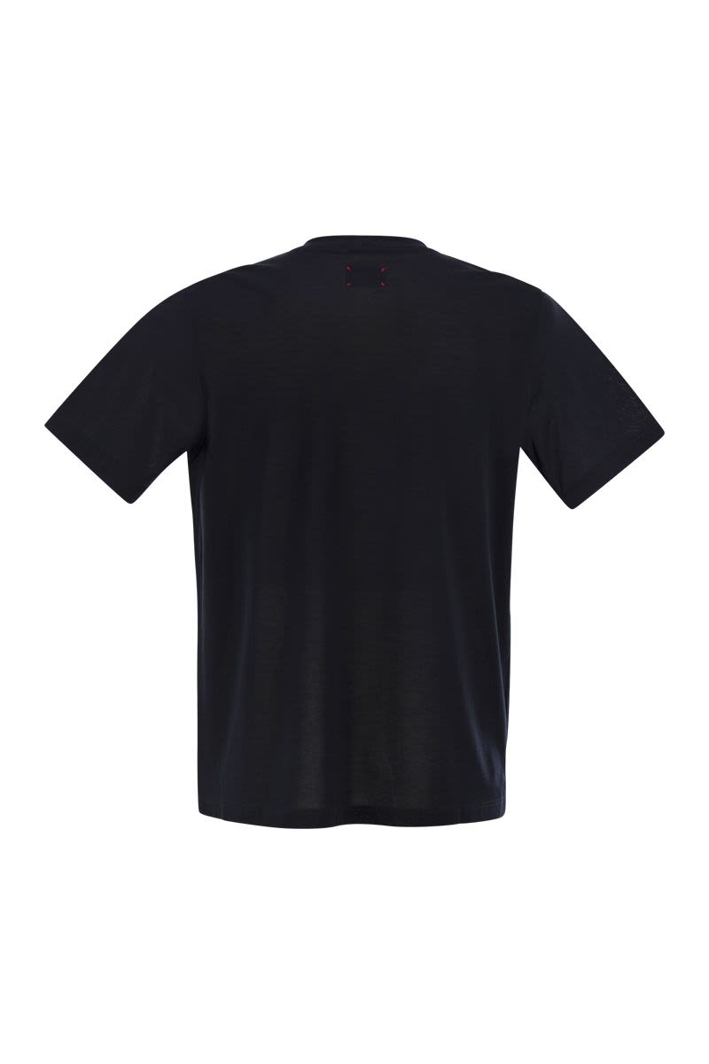 KITON Cotton Crew-Neck T-Shirt with Logo