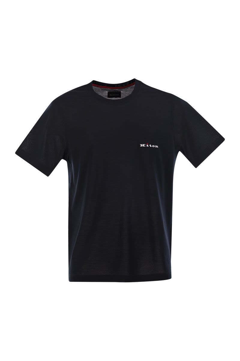 KITON Cotton Crew-Neck T-Shirt with Logo