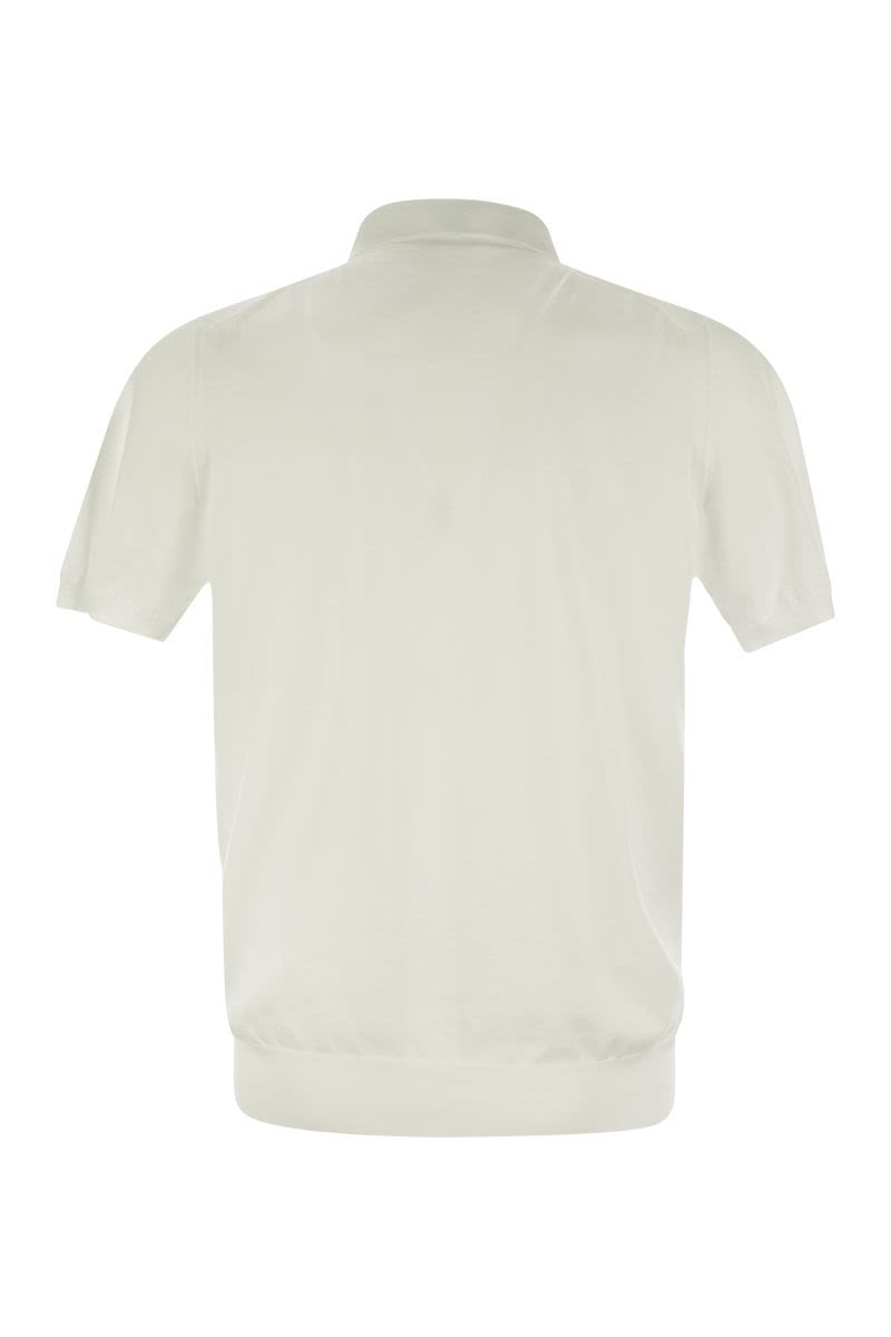 KITON Short-Sleeved Zip Polo for Men