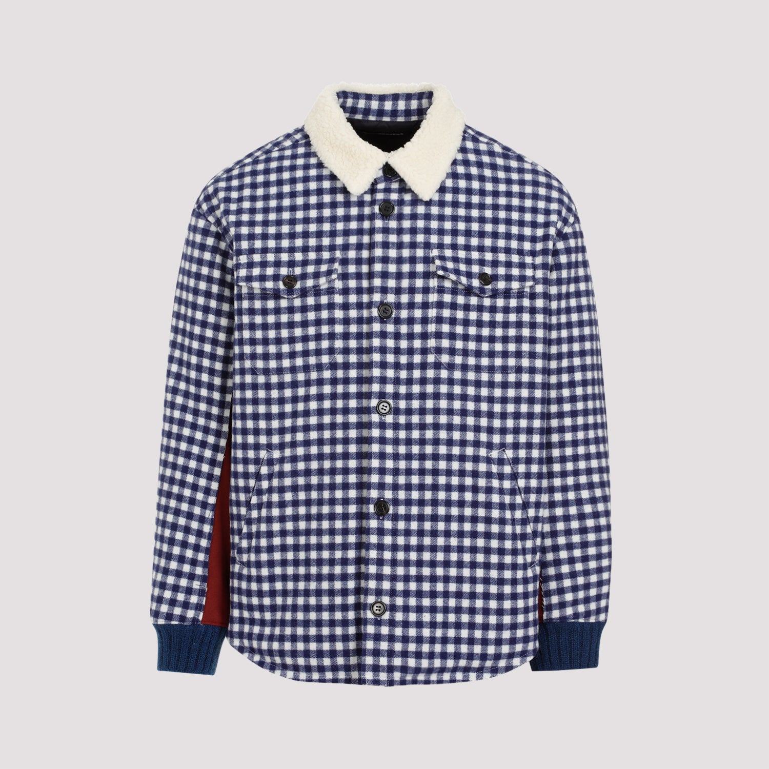 UNDERCOVER Men's Wool-Blend Bomber Jacket with Shearling Collar