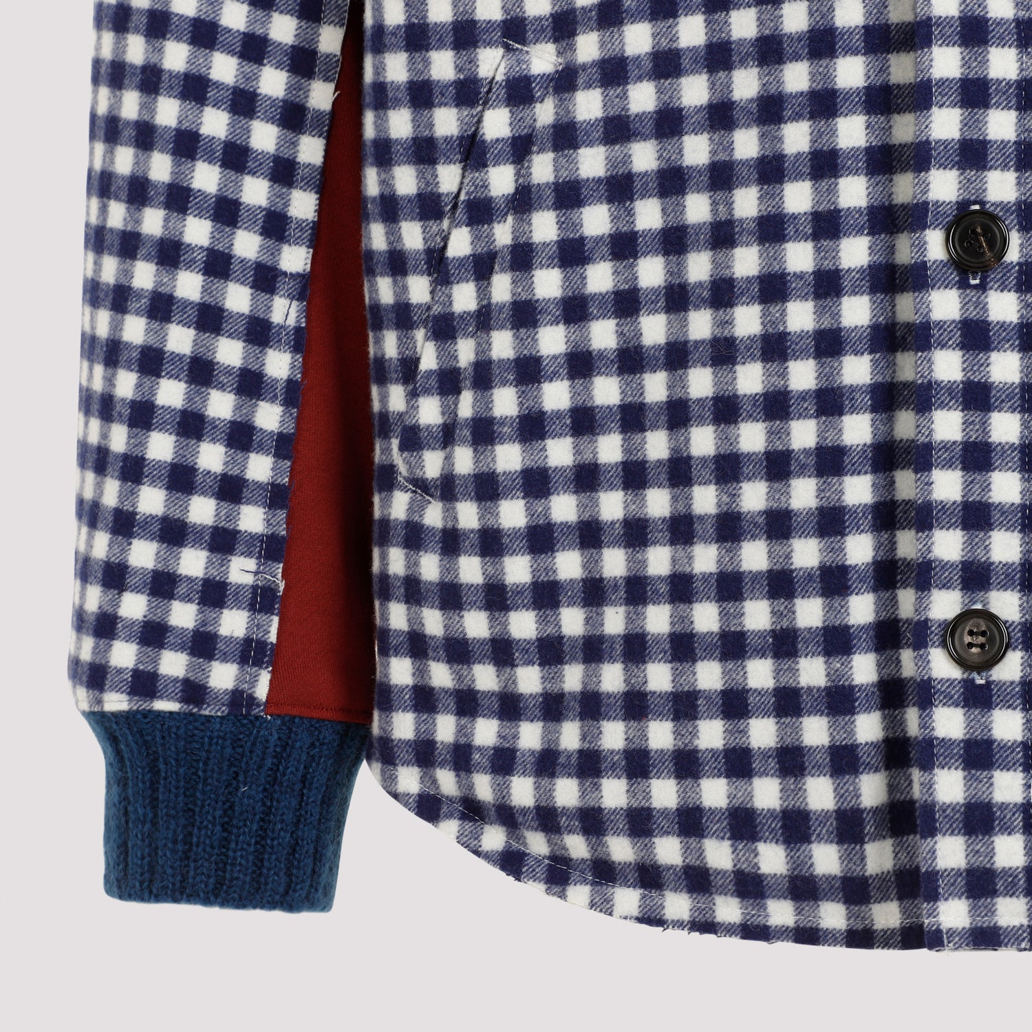 UNDERCOVER Men's Wool-Blend Bomber Jacket with Shearling Collar