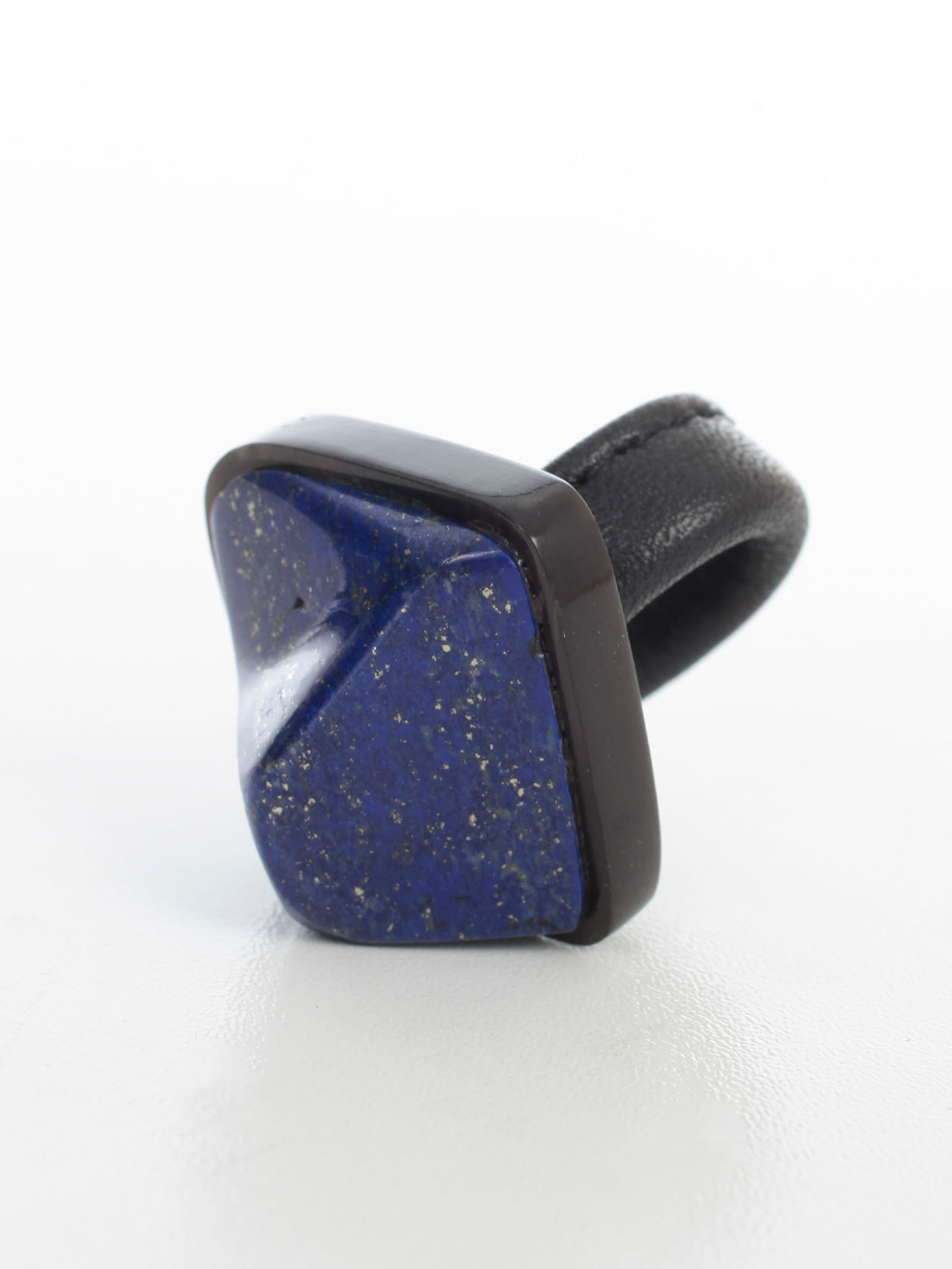 MONIES Elegant Horn and Lapis Lazuli Ring - Mini Size